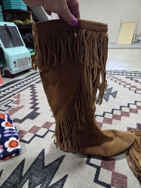 Sam Edelman Tan Suede Fringe Boots
